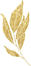 Gold Glitter Leaf