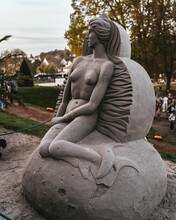 Naked Woman Sculpture In The Park