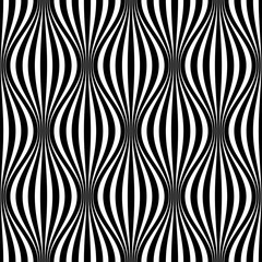 Wall Mural - Vector seamless texture. Modern geometric background with wavy lines.