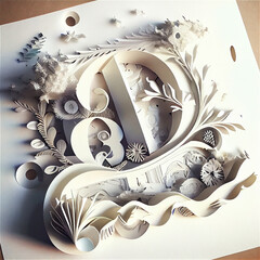 Wall Mural - Paper cutout letter d