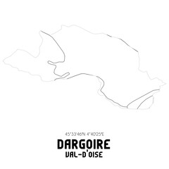 Naklejka na meble DARGOIRE Val-d'Oise. Minimalistic street map with black and white lines.