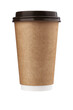 © Елена Челышева - craft cardboard coffee cup with plastic lid, insulated on a white background