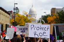 Rear View Of Members And Supporters Of Pro-Choice And Bans Off Our Bodies Rallied Together And Marched To The Madison State Capitol.