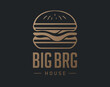 Burger logo vector illustration. Fast food emblem design. Hamburger good for restaurant menu and cafe badge.