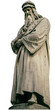 monument to Leonardo da Vinci placed in piazza della Scala in Milan, year 1872, Italy