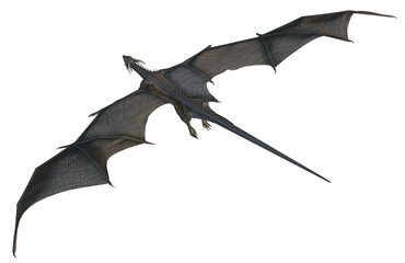 Wall Mural - 3d rendered fantasy dragon isolated on transparent background - 3d illustration