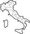doodle freehand drawing of italy map.
