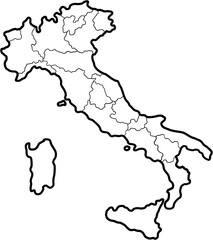 Poster - doodle freehand drawing of italy map.