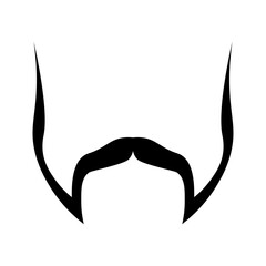 Wall Mural - Black mustache and sideburns on white background 