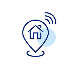 Wall Mural - smart home sharing information. location and address. pixel perfect, editable stroke icon