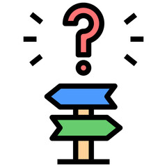 Wall Mural - decision filled outline style icon