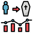 mortality filled outline style icon