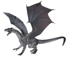 Wall Mural - 3d rendered fantasy dragon isolated on transparent background - 3d illustration