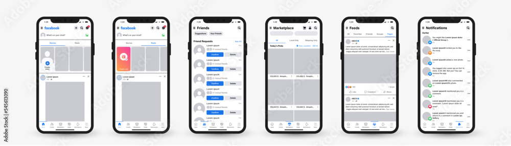 facebook mockup social media template , new update facebook post mock up , frame social network, Facebook mockup with mobile phone
