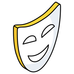 Poster -       Happy face mask, theater mask icon