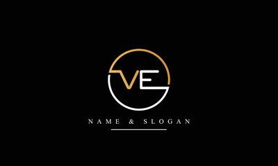 VE, EV, V, E abstract letters logo monogram