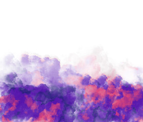 Wall Mural - abstract dramatic purple clouds watercolor background on transparent background clipart