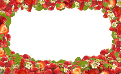 Sticker - Frame strawberry fruit isolated