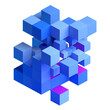 © VAlex - Blue cubes, 3d render