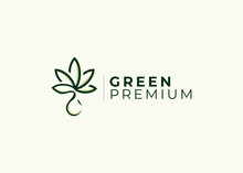 Cannabis Oil Vector Illustration Logo Design Template