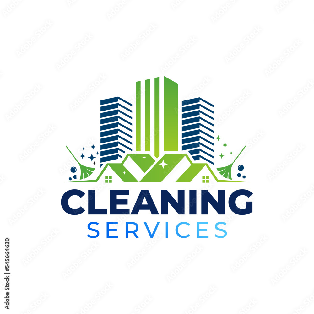 home clean logo creative service house design template Vector ...