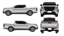 Vector Pickup Truck With White Background