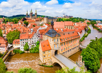 Wall Mural - Bamberg old town aerial panoramic view