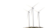 Fototapeta Lawenda - windmill on grass wind turbine on grass isolated 