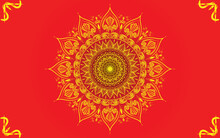 Luxury Mandala Background Isolated On A Red Background, Decoration Elements For Wedding Cover Cover Page, Invitation Card Design, Yoga Poster, Meditation Poster Design, Mandala Art Illustration Vector