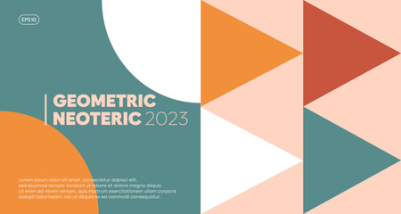 Wall Mural - beautiful geometric shape pattern background. modern cover design template. minimal page layout for 