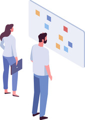 Wall Mural - Business meeting, business people isometric illustration