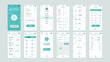 © DESIGNER_WR - Set of UI, UX, GUI screens Ecology app flat design template for mobile apps, responsive website wireframes. Web design UI kit. Ecology Dashboard.