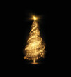 Shiny magical Christmas tree made of magic lights vector holiday background
