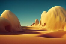 AI Generated Digital Art Of A Desert Against A Blue Sky