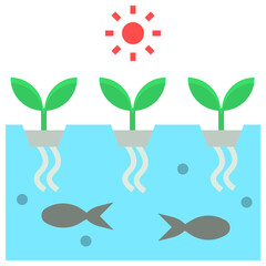 Sticker - aquaponic flat style icon