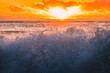 Waves crashing on Hokitika Beach during scenic sunset in New Zealand