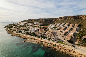 Sticker - Aerial view of Santa Pola de l'Est coastline city Alicante, Spain