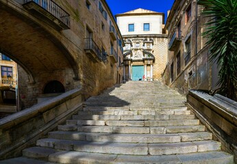 Sticker - Stairs on the Jewish quarter of Girona city a place where Game of Thrones shot some scenes