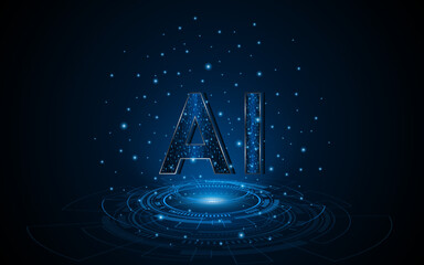 Leinwandbilder - Abstract AI or artificial intelligence symbol. Modern futuristic AI technology circuit board concept.	