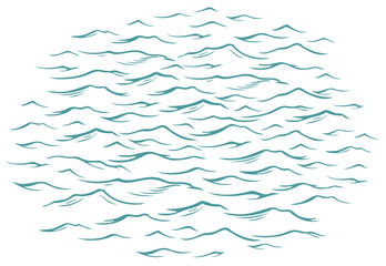 sea waves. editable hand drawn illustration. vector vintage engraving. 8 eps