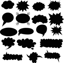 Vector Illustration Of Idea (thought) Clouds In Various Shapes On White Background