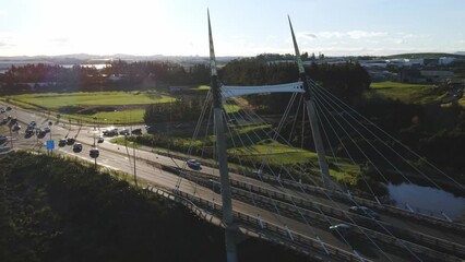 Sticker - 360 view of a bridge with cars passing by