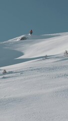 Canvas Print - Person skiing in the snowy mountains