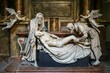 Beautiful statue of the burial of Jesus with Nicodemus and Joseph in Michaelerkirche, Vienna