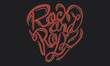 Rock and roll vector t-shirt design. Calligraphy vintage music artwork. 