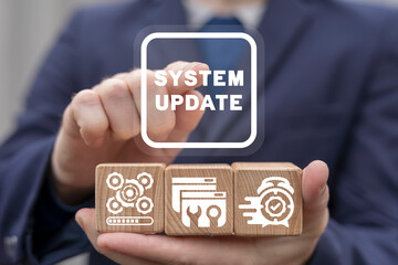 system update concept. improvement, change the new version of the software. updating software data. 