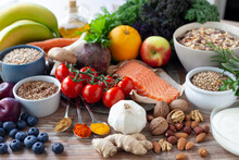 Auswahl An Gesunden Lebensmitteln Zur Senkung Des Blutdrucks Und Vorbeugung Von Krankheiten