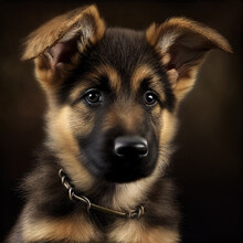 German Shepherd Puppy. Portrait Of A German Shepherd Dog. Dog Portrait