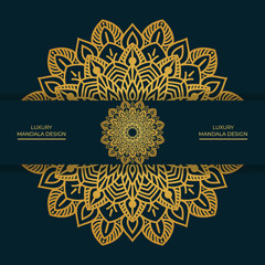 golden color ornamental luxury modern mandala design for invitation card