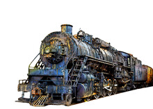 PNG Illustration With A Transparent Background Comic Book Style Digital Painting Of A Railroad Train Steam Engine